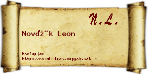 Novák Leon névjegykártya